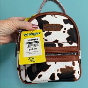 SOLD 🤎🐄 Wrangler “Wild West Mini” Cow-Print Backpack 🤠 NWT